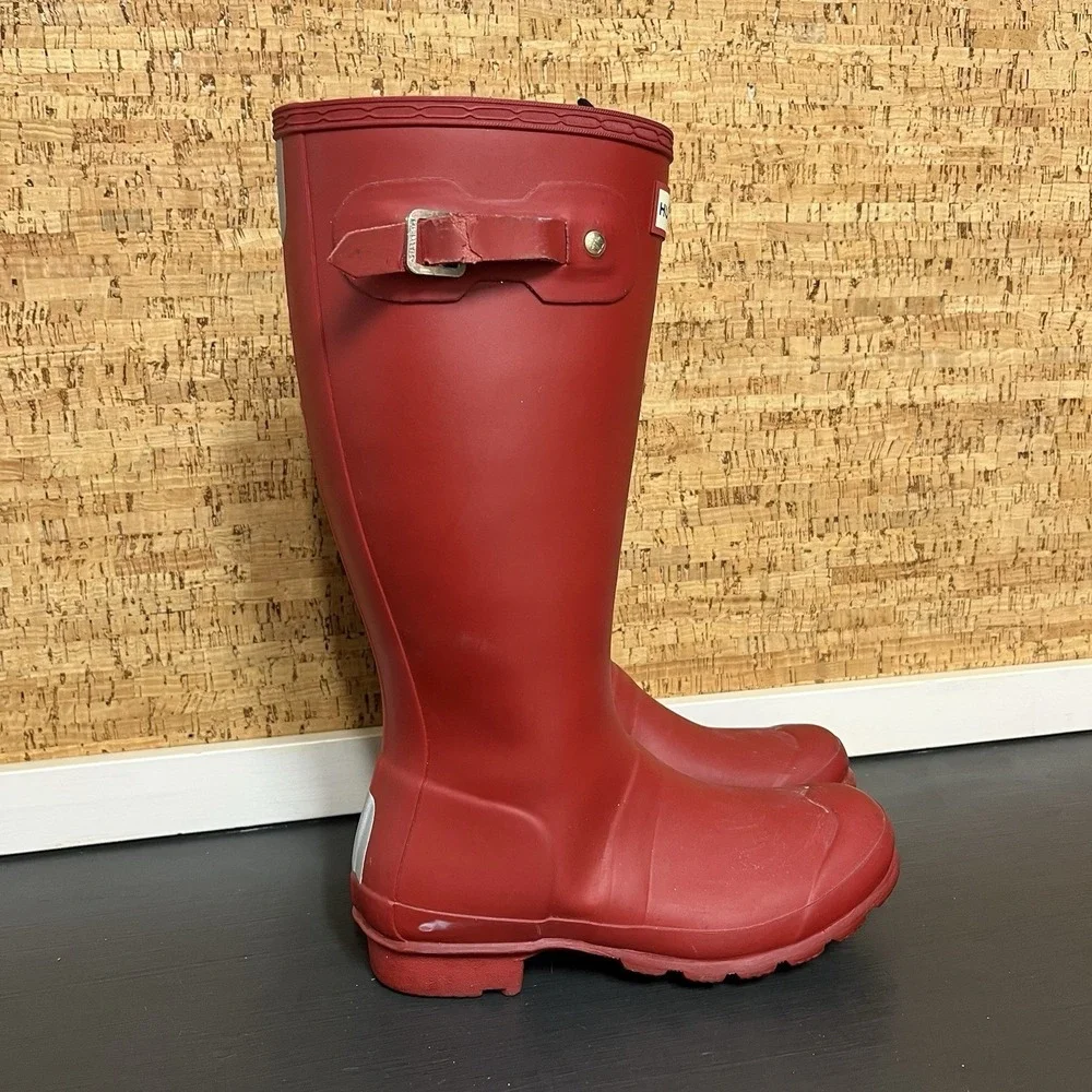 Girl's Hunter‎ Boots Waterproof Rain Boot Military Red Matte Waterproof Boots